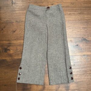 Cropped Wide Leg Wool Pants